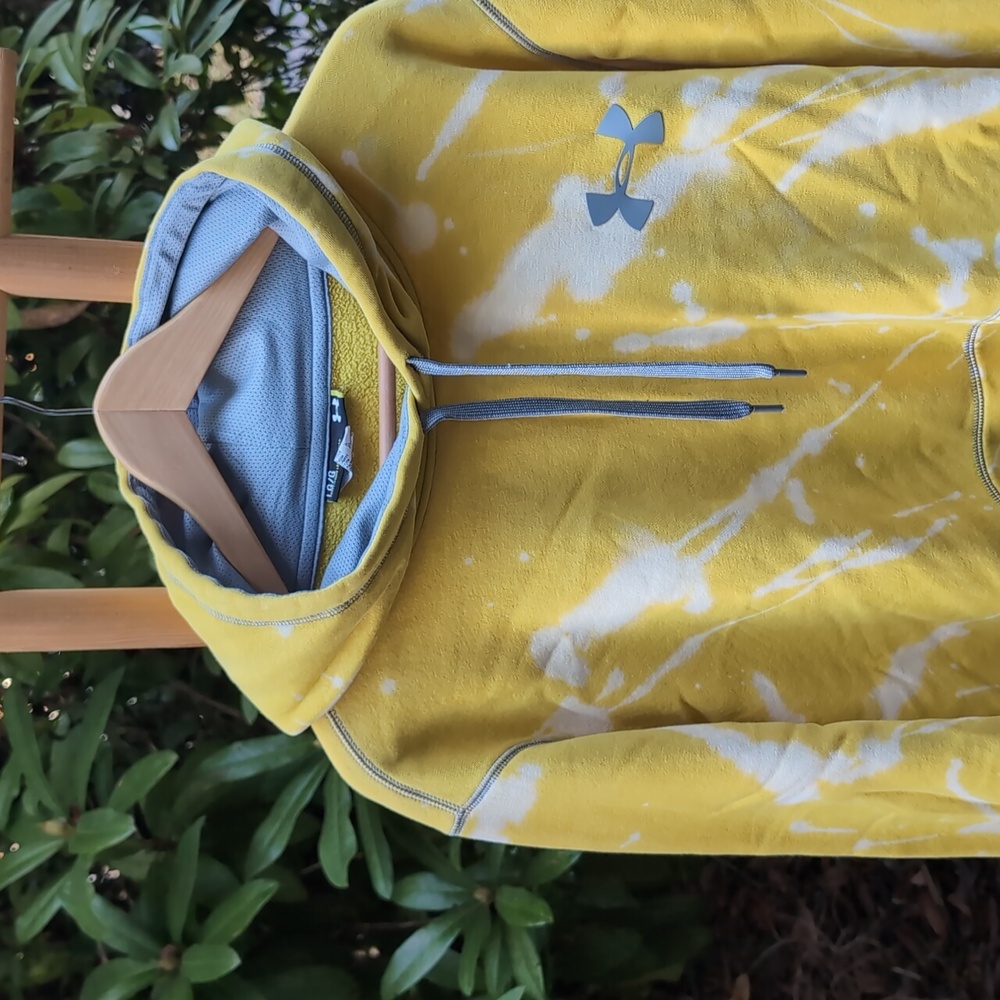 Under Armour Custom Bleach Splatter Yellow and White Hoodie
